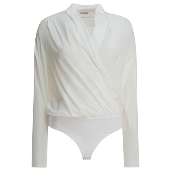 Brunello Cucinelli Silk Crepe De Chine Bodysuit Tag Size L Women